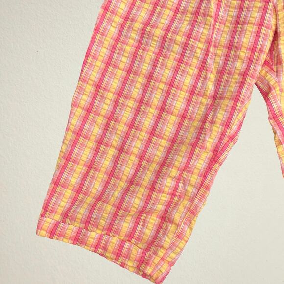 Vintage Appleseed's pink and yellow plaid seersucker pants, preppy academia - Picture 6 of 9